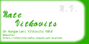 mate vitkovits business card