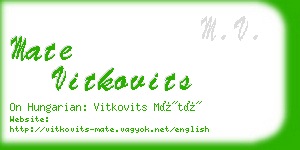 mate vitkovits business card